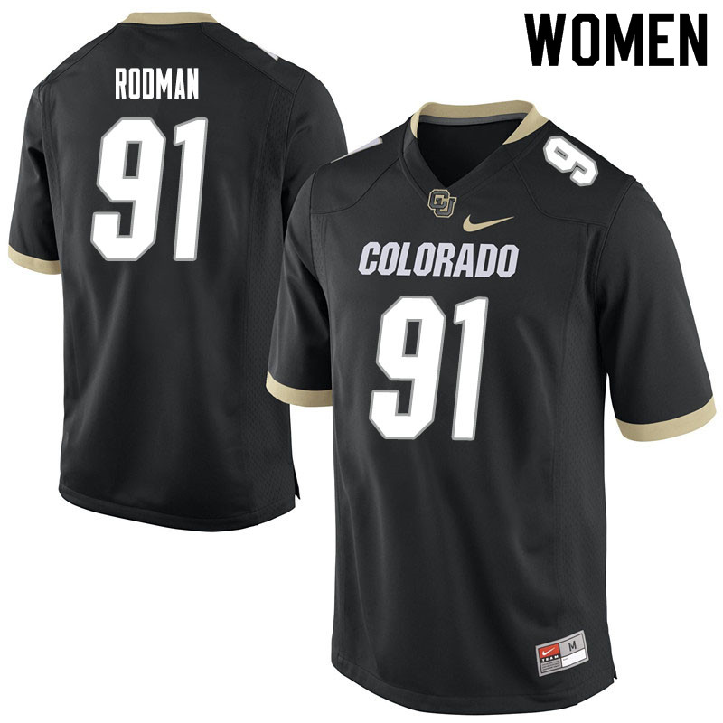 Women #91 Na'im Rodman Colorado Buffaloes College Football Jerseys Sale-Black - Click Image to Close